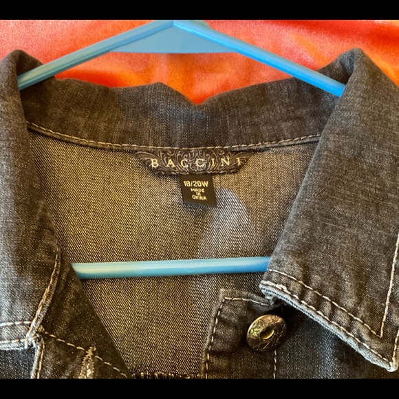 Hand designed Mermaid Jean jacket. Size 18/20W BACCINI . Boho whimsical - Picture 7 of 9